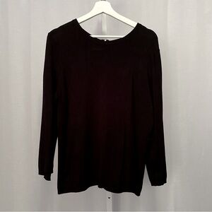 Philosophy Black Lightweight Sweater with Gold Zipper — L